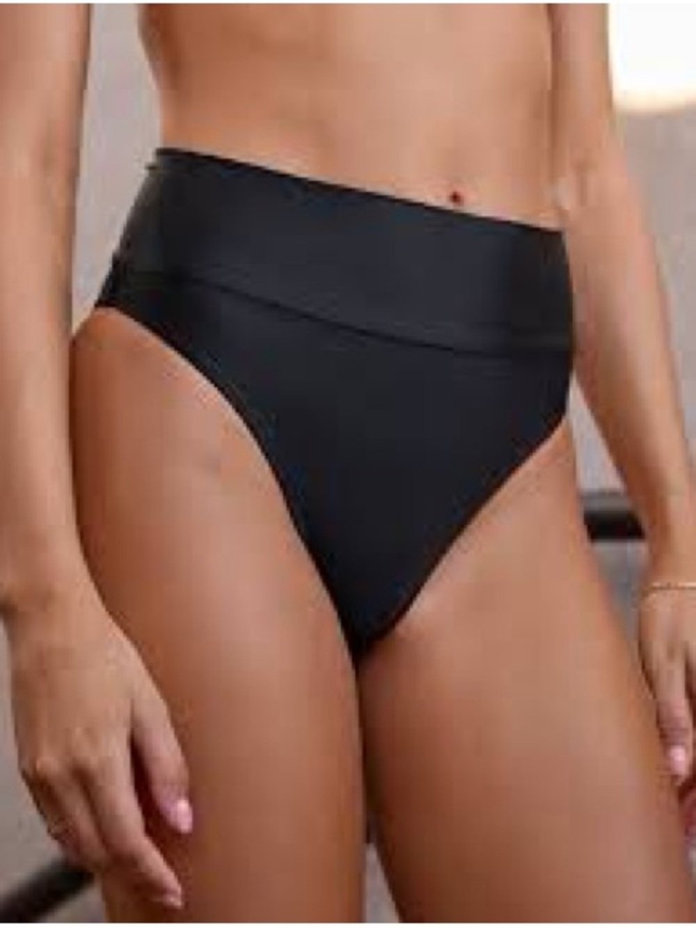 Aerie High Cut Black Cheeky Bikini Bottoms